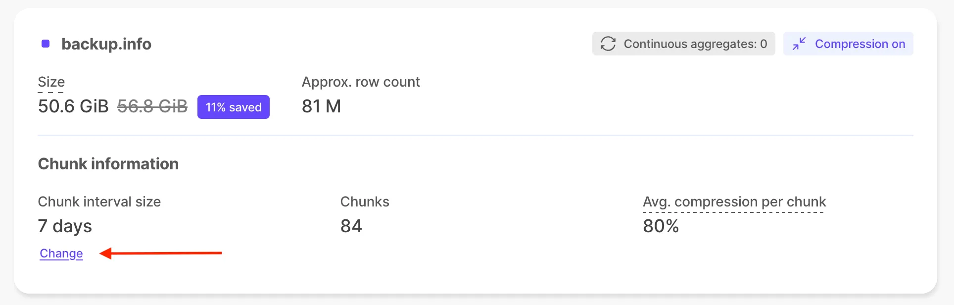 Edit chunk interval